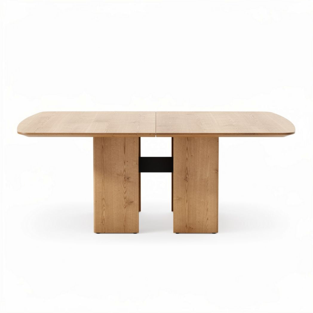 Table à manger en bois clair dimensions 200 x 100 x 75 cm pour six personnes