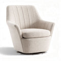 Fauteuil rotatif en tissu beige avec rembourrage confortable dimensions 85 x 85 x 90cm