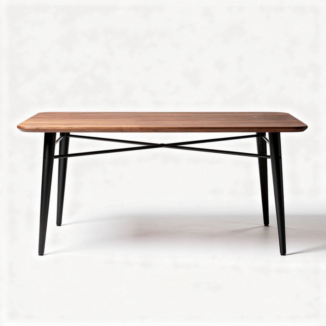 Table en bois de chêne et métal noir dimensions 120 x 60 x 75 cm