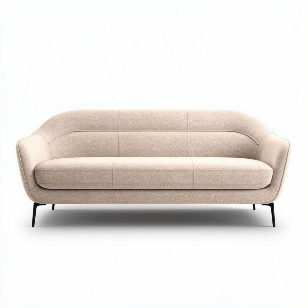 Canapé en tissu beige avec structure en métal dimensions 200 x 90 x 80cm